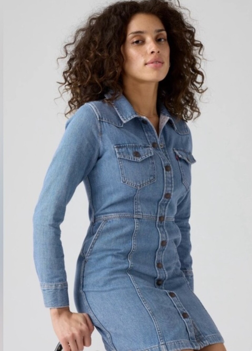 Levi's Standard Fit Denim Dress Denim Mini Dress in Blue Size Large Like New